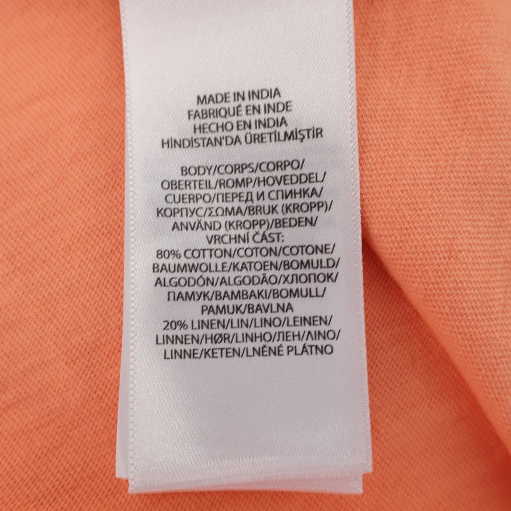 Polo Ralph Lauren Linen Blend Pocket Polo Shirt Pink Short Sleeve Mens Small